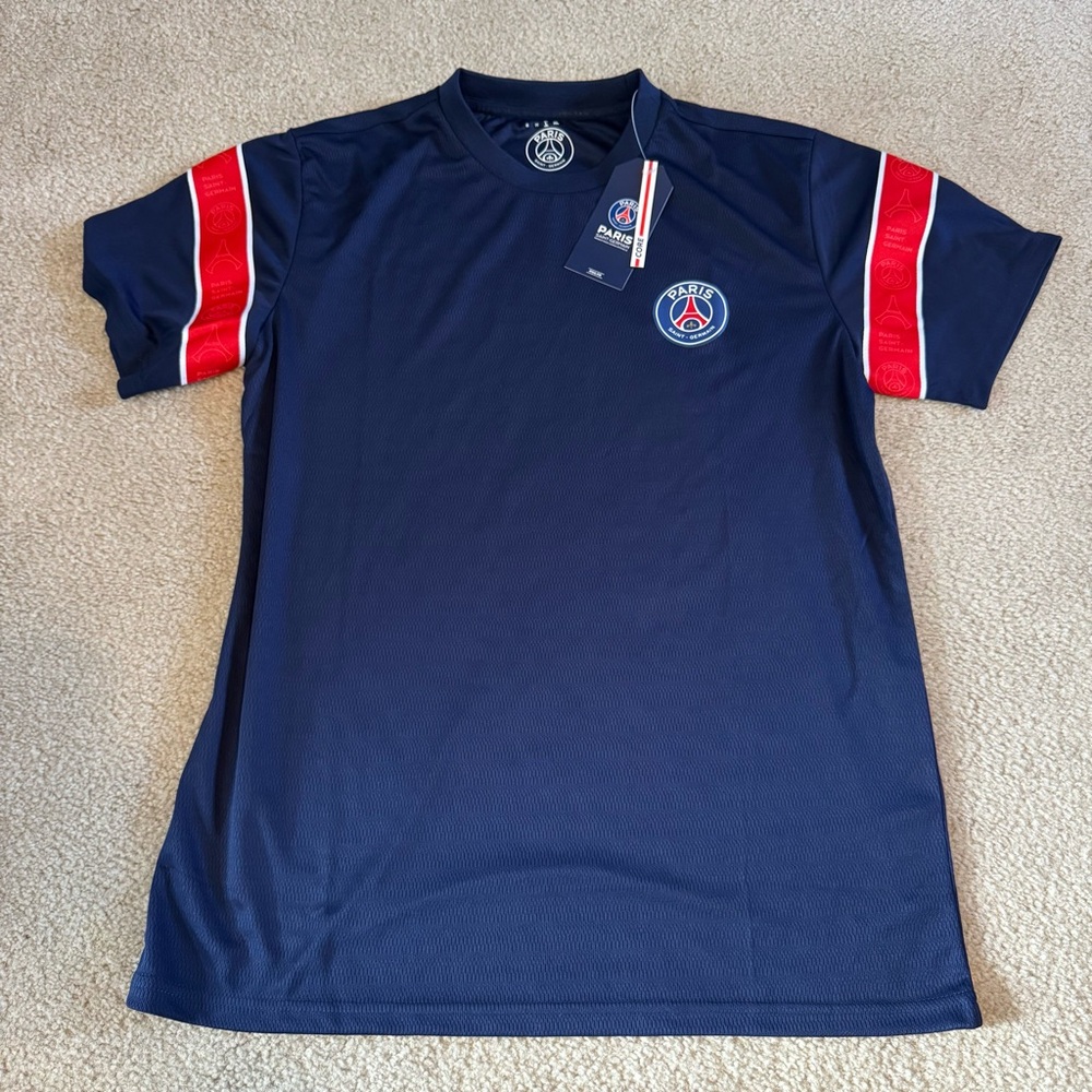 NWT Paris Saint Germain Navy Blue Football Soccer Jersey Authentic Paris France